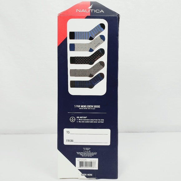 Chaussettes De Costume Homme Nautica - Motifs Géométriques - 1 Paire - Taille 10-13 - Neuf Avec étiquettes
